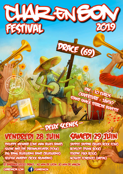 affiche de la cinquième année du char en son festival de musique en 2019